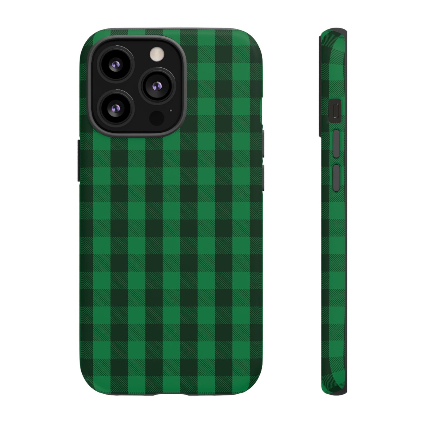 Dark Green Christmas Gingham - iPhone Case