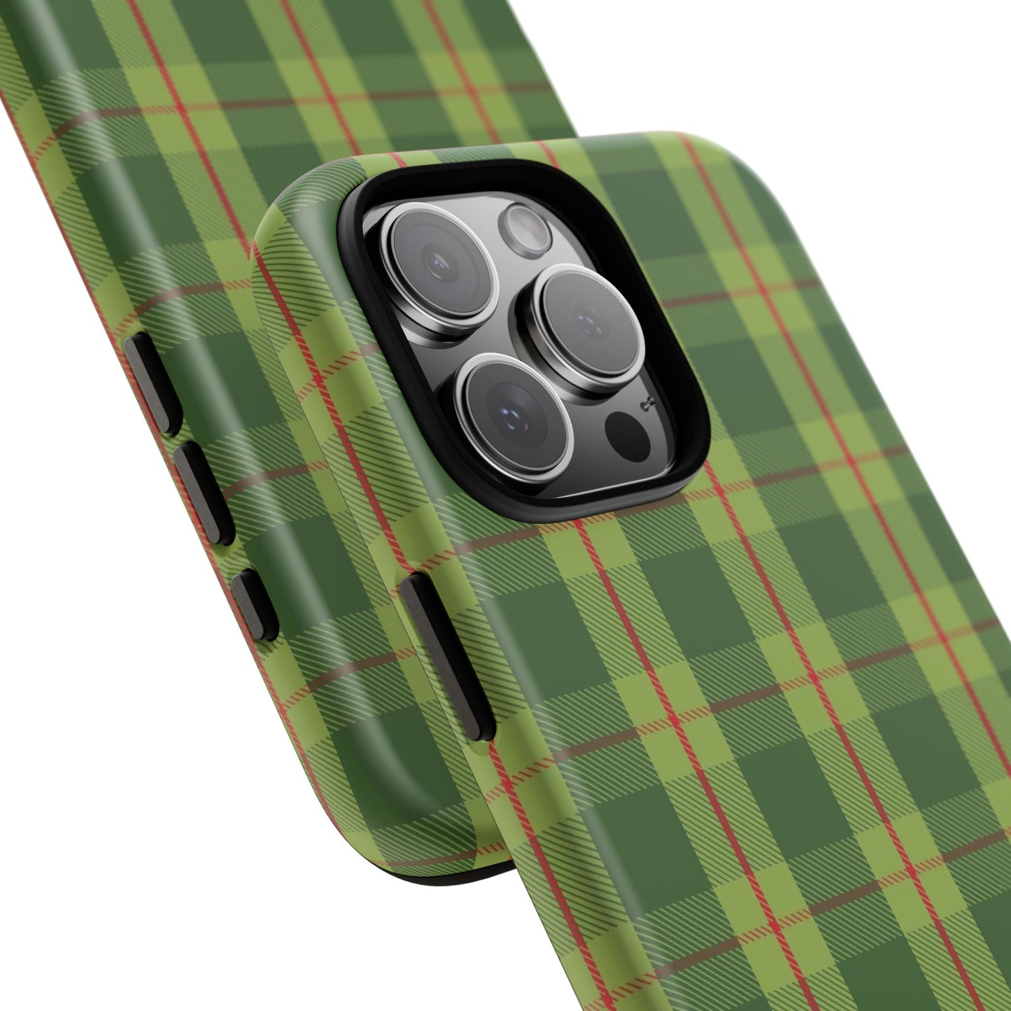 Green and Red Christmas Plaid Pattern - iPhone Case