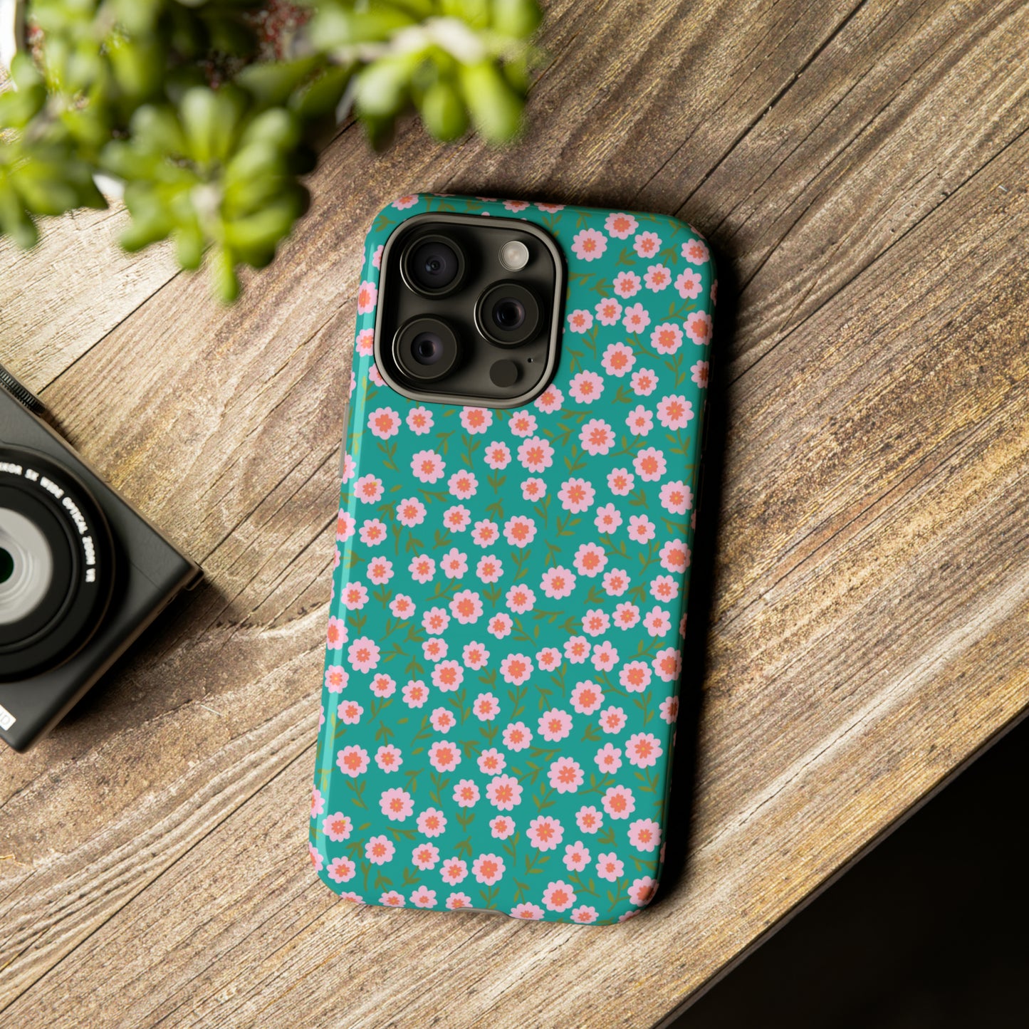 Spring Turquoise Florals - iPhone Case