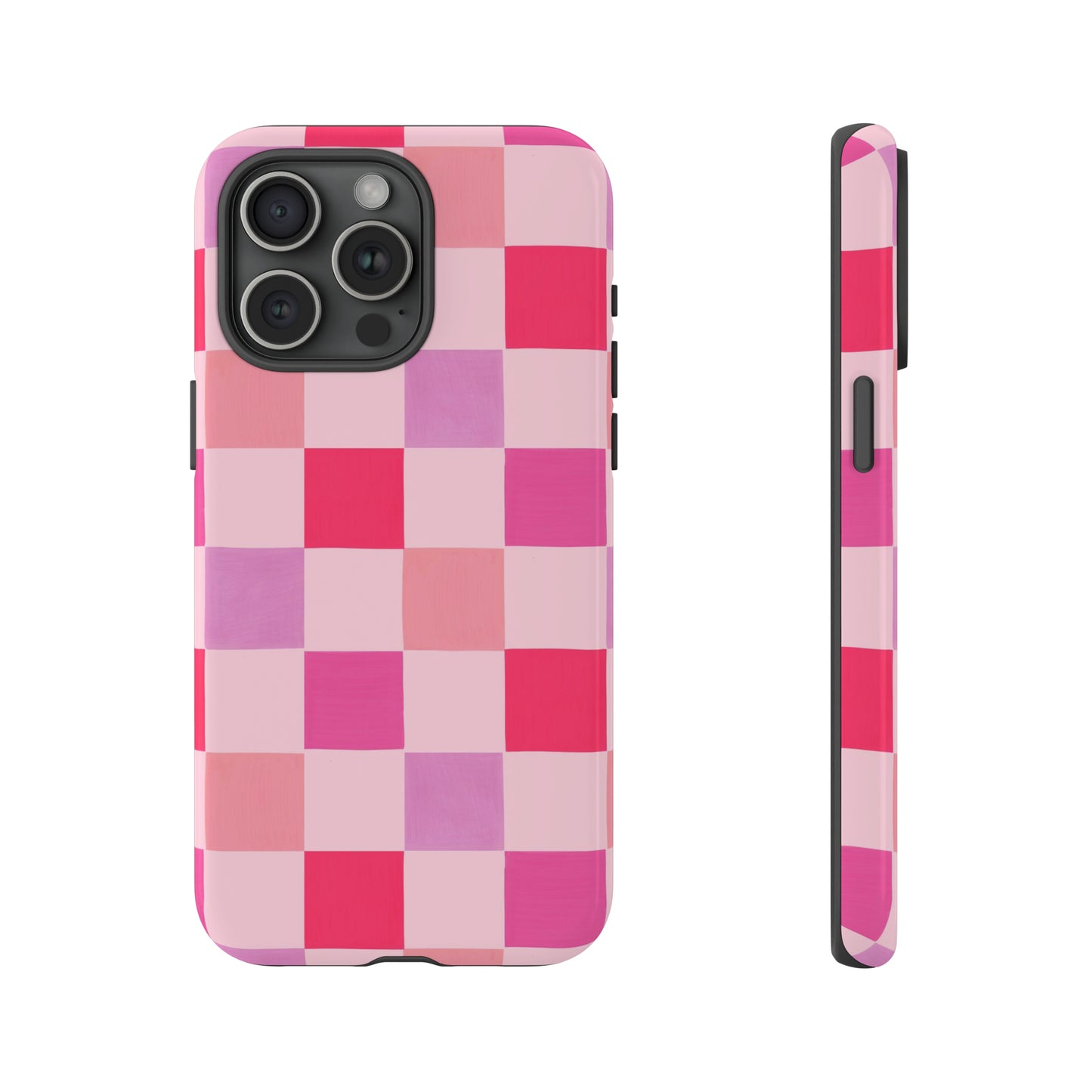 Pink Check Pattern iPhone Case