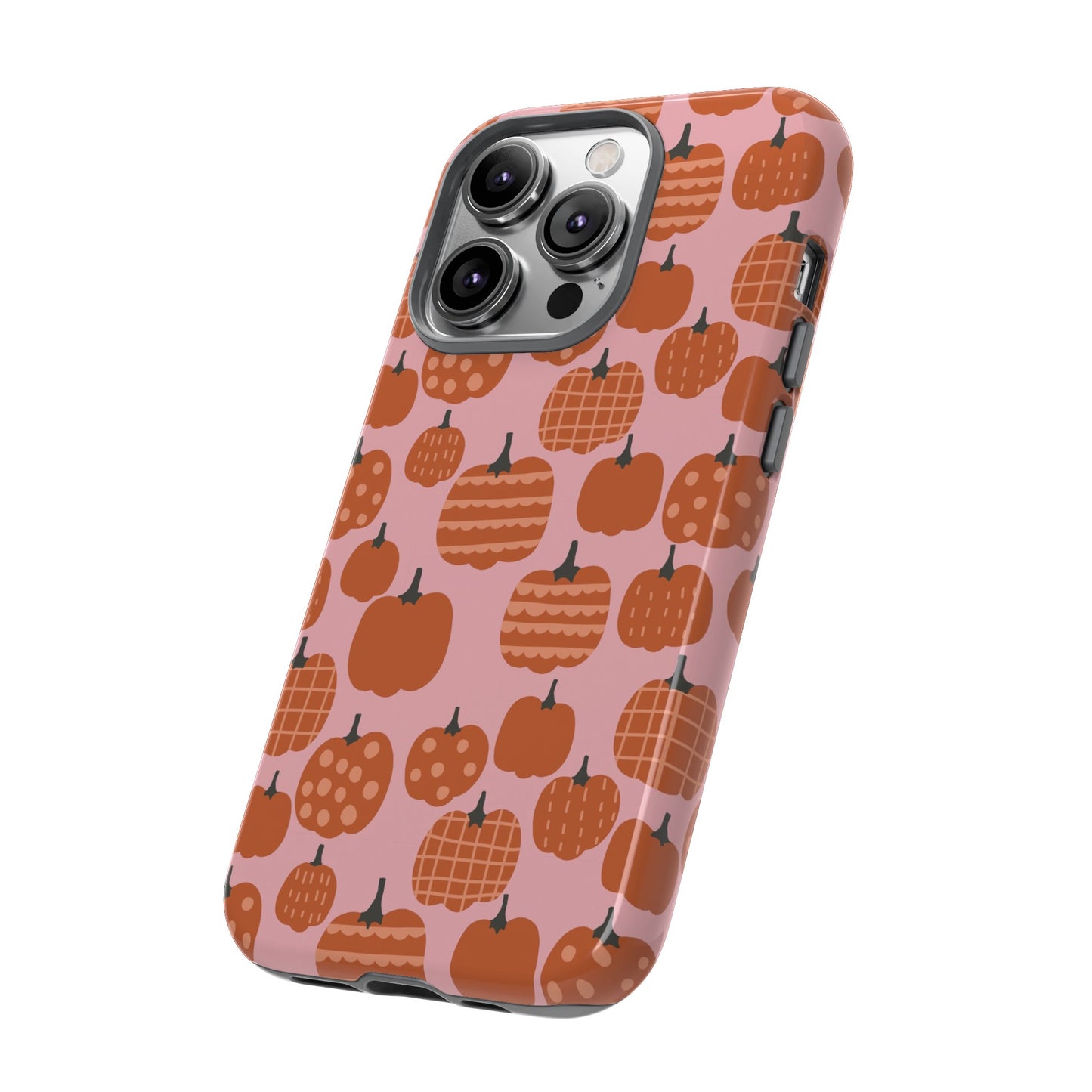 Fall Pumpkins with Pink Background - iPhone Case