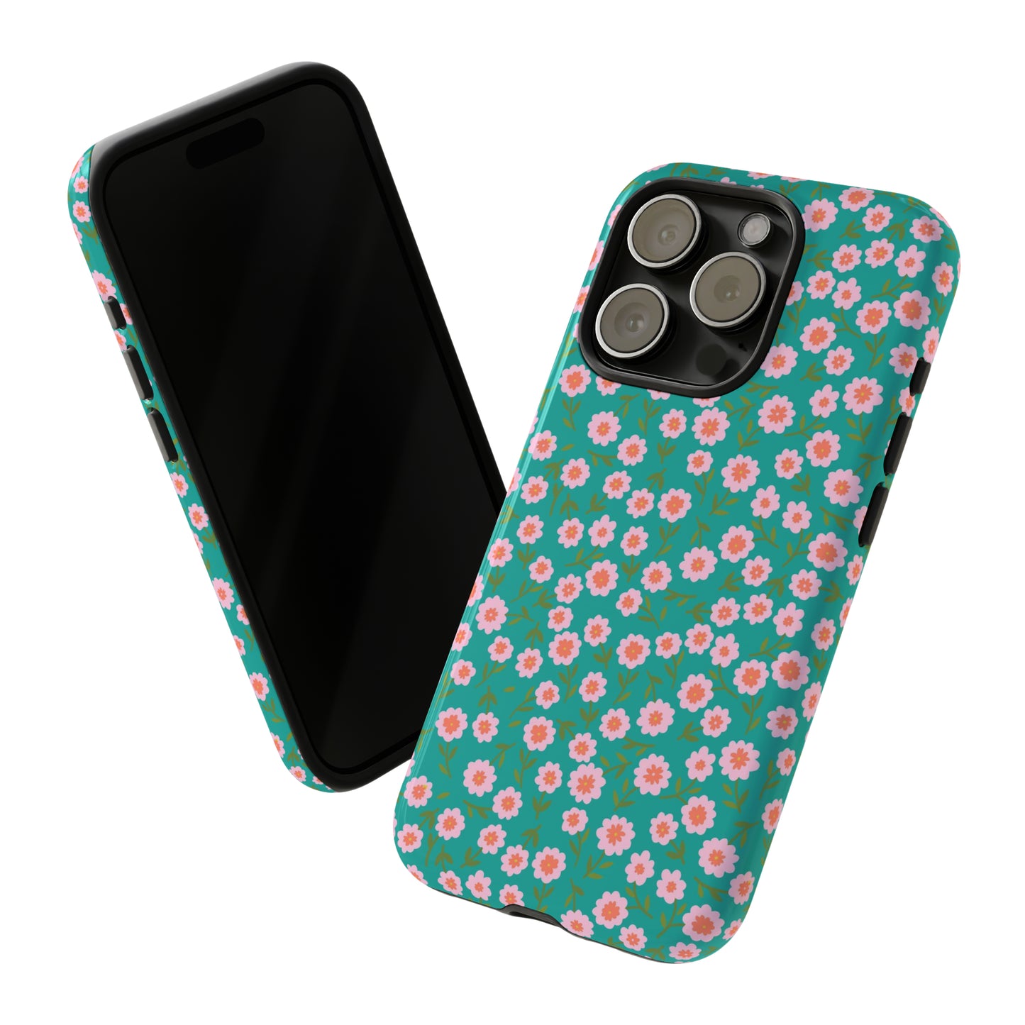 Spring Turquoise Florals - iPhone Case