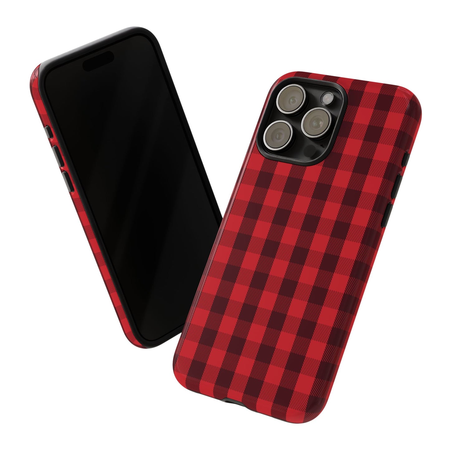 Red Christmas Gingham Pattern - iPhone Case