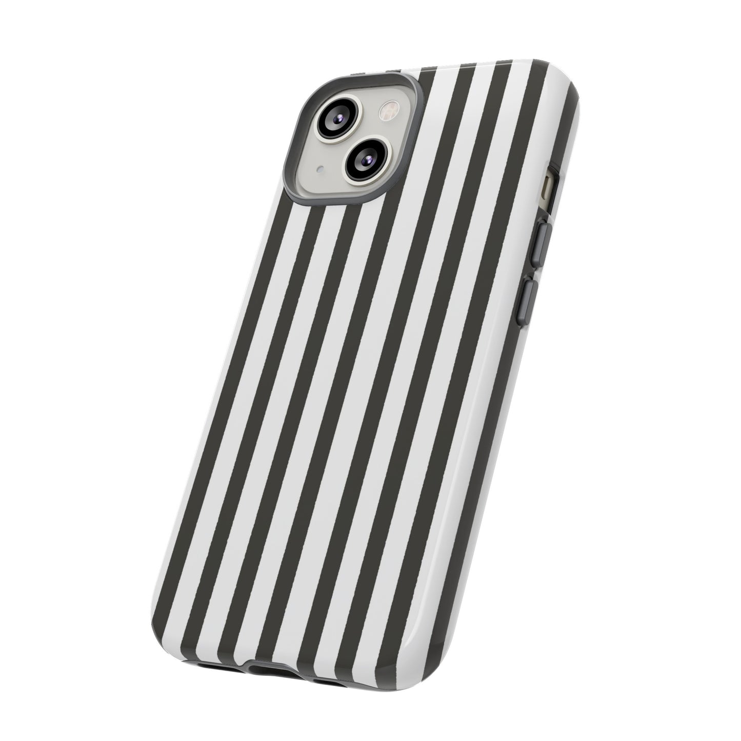 Halloween Black and White Vertical Stripes - iPhone Case