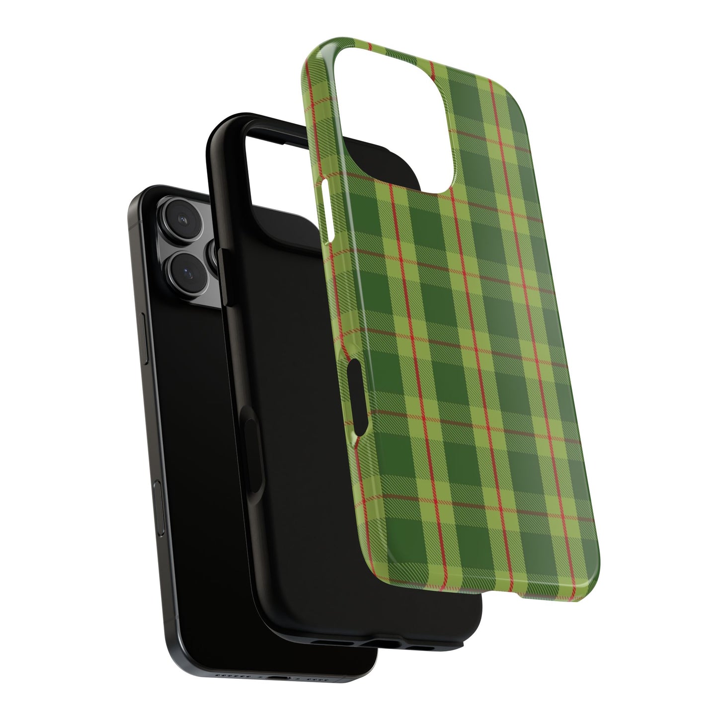 Green and Red Christmas Plaid Pattern - iPhone Case