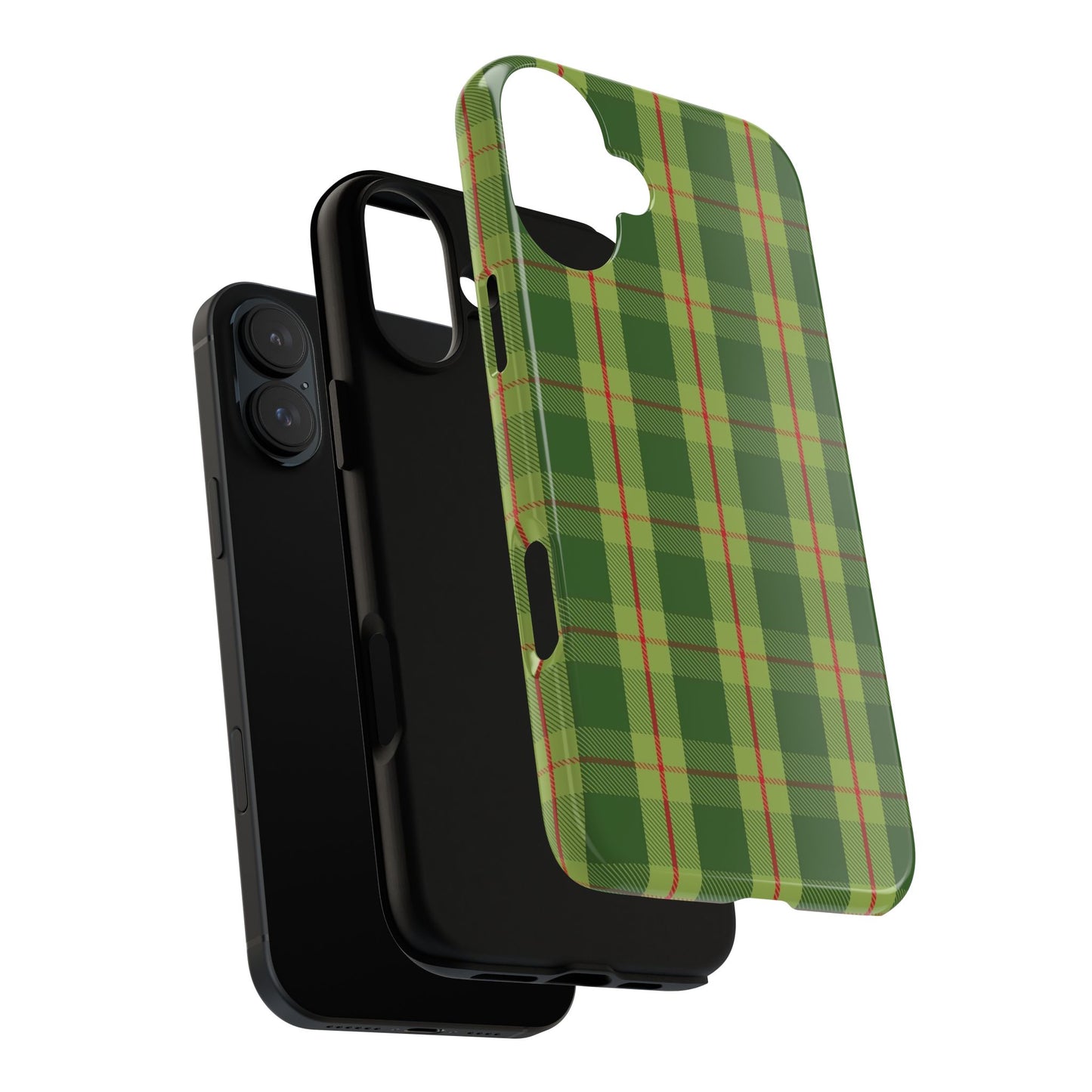 Green and Red Christmas Plaid Pattern - iPhone Case