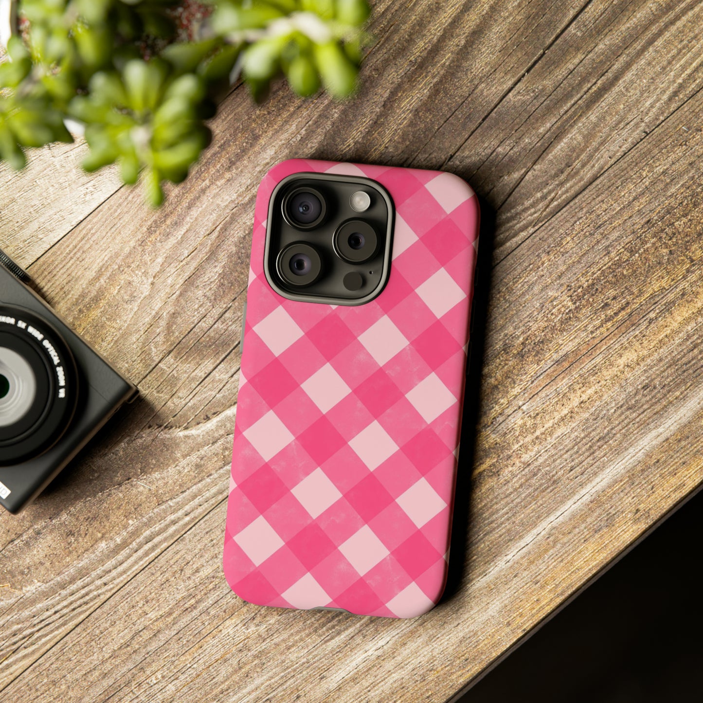 Pink Gingham iPhone Case