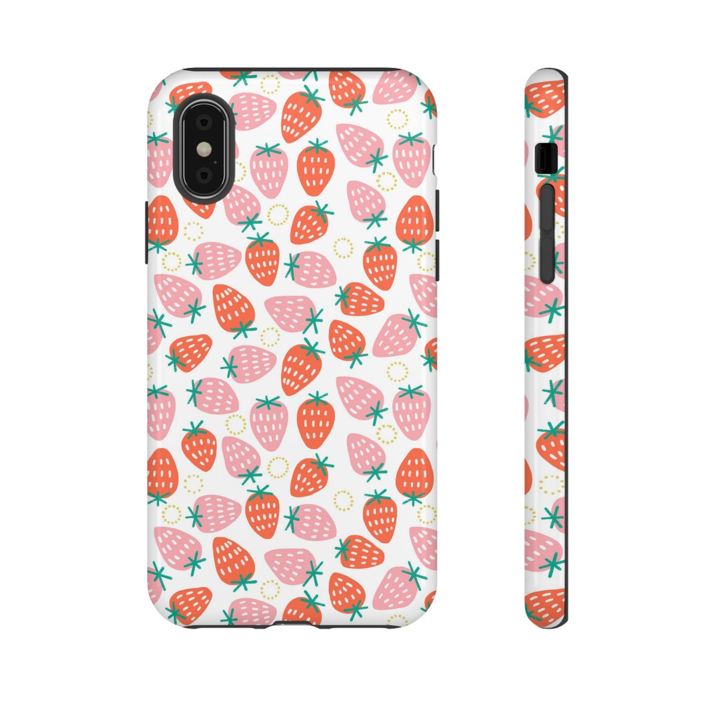 Strawberry Pattern - White - iPhone Case