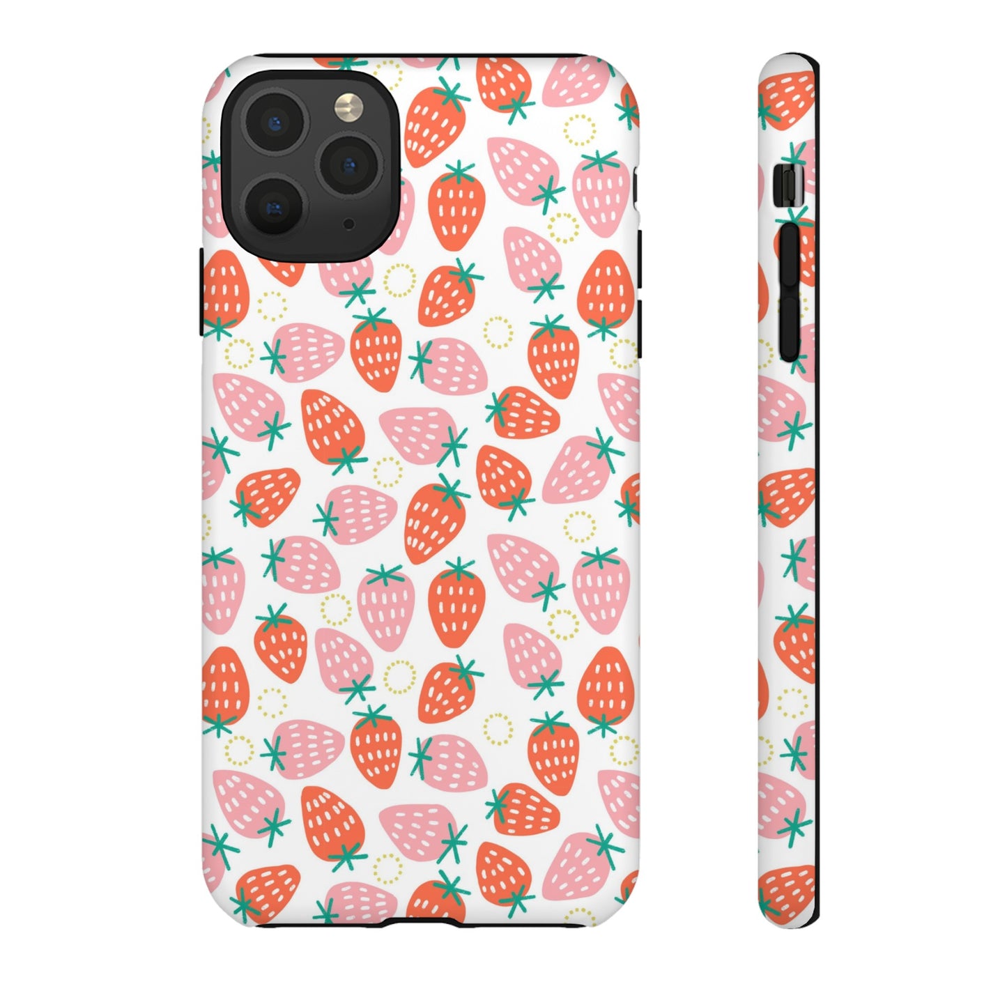 Strawberry Pattern - White - iPhone Case