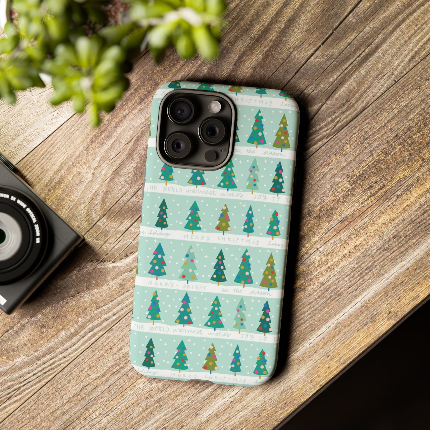 Christmas Trees Row - iPhone Case