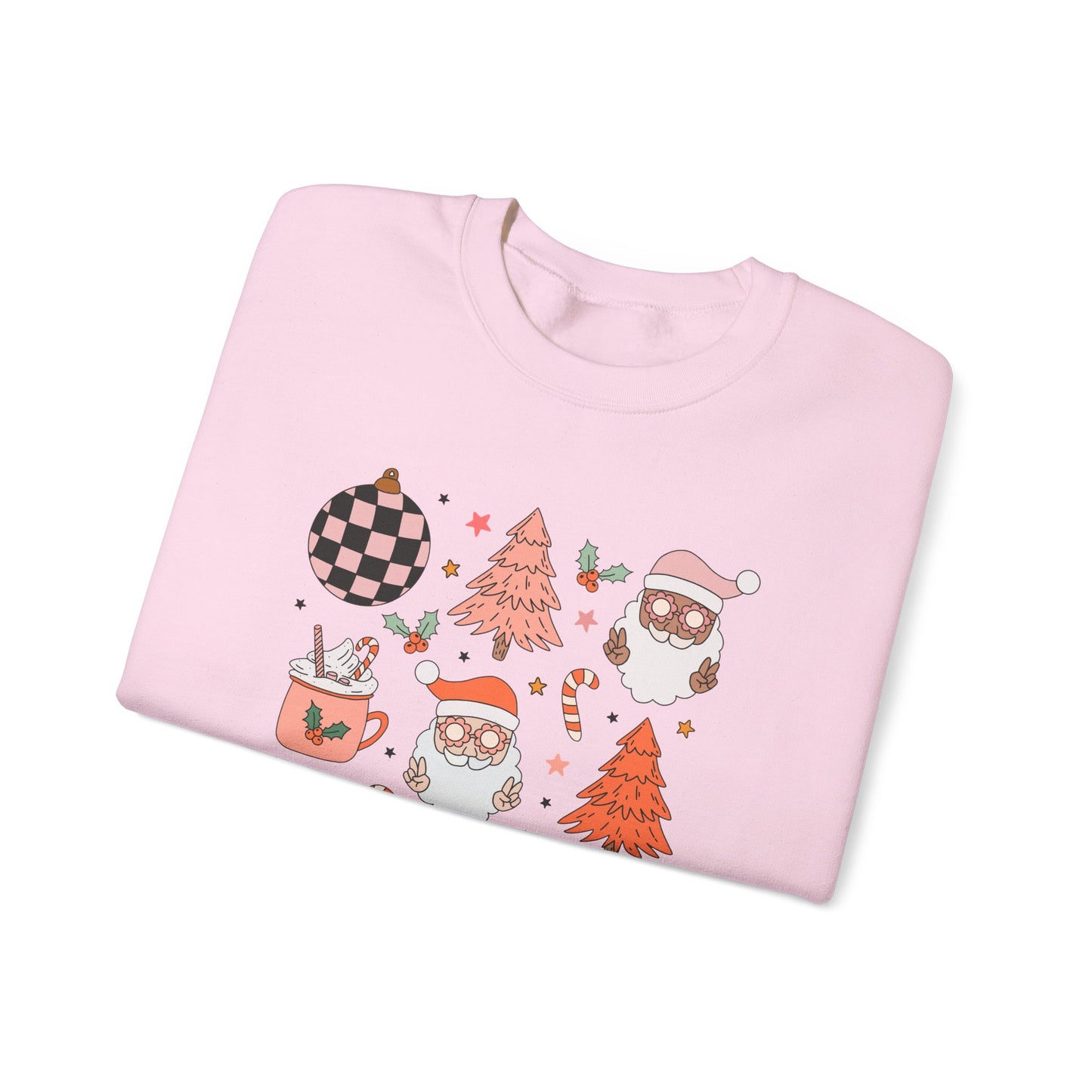 Pink Retro Christmas Characters - Cute Sweatshirt