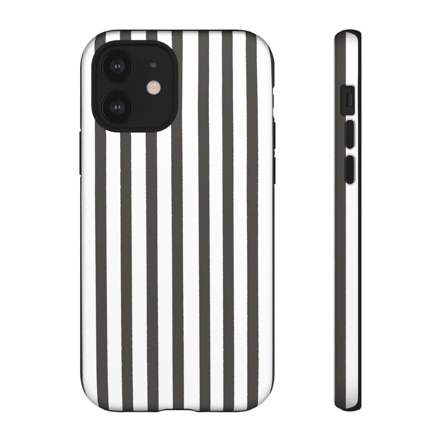 Halloween Black and White Vertical Stripes - iPhone Case