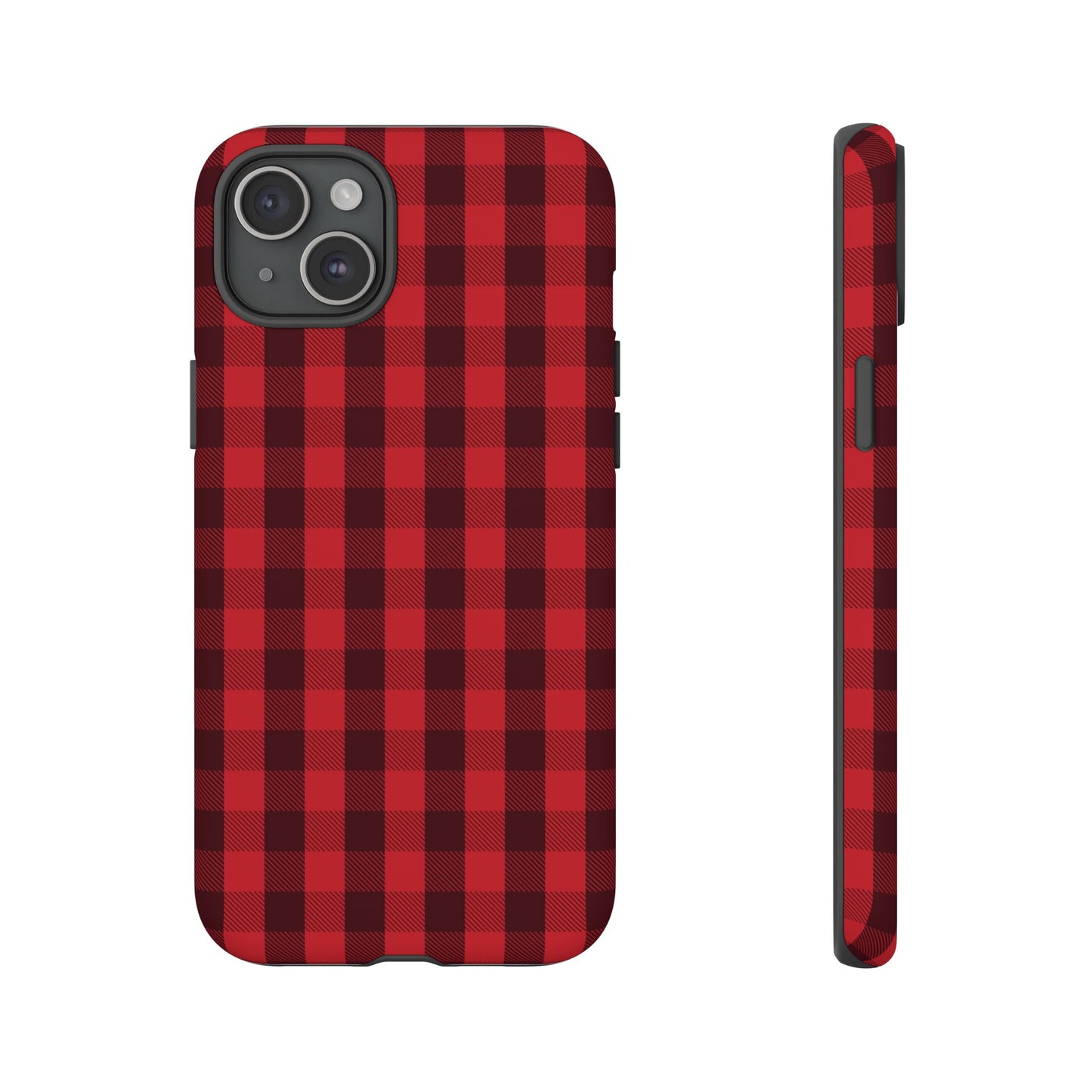 Red Christmas Gingham Pattern - iPhone Case