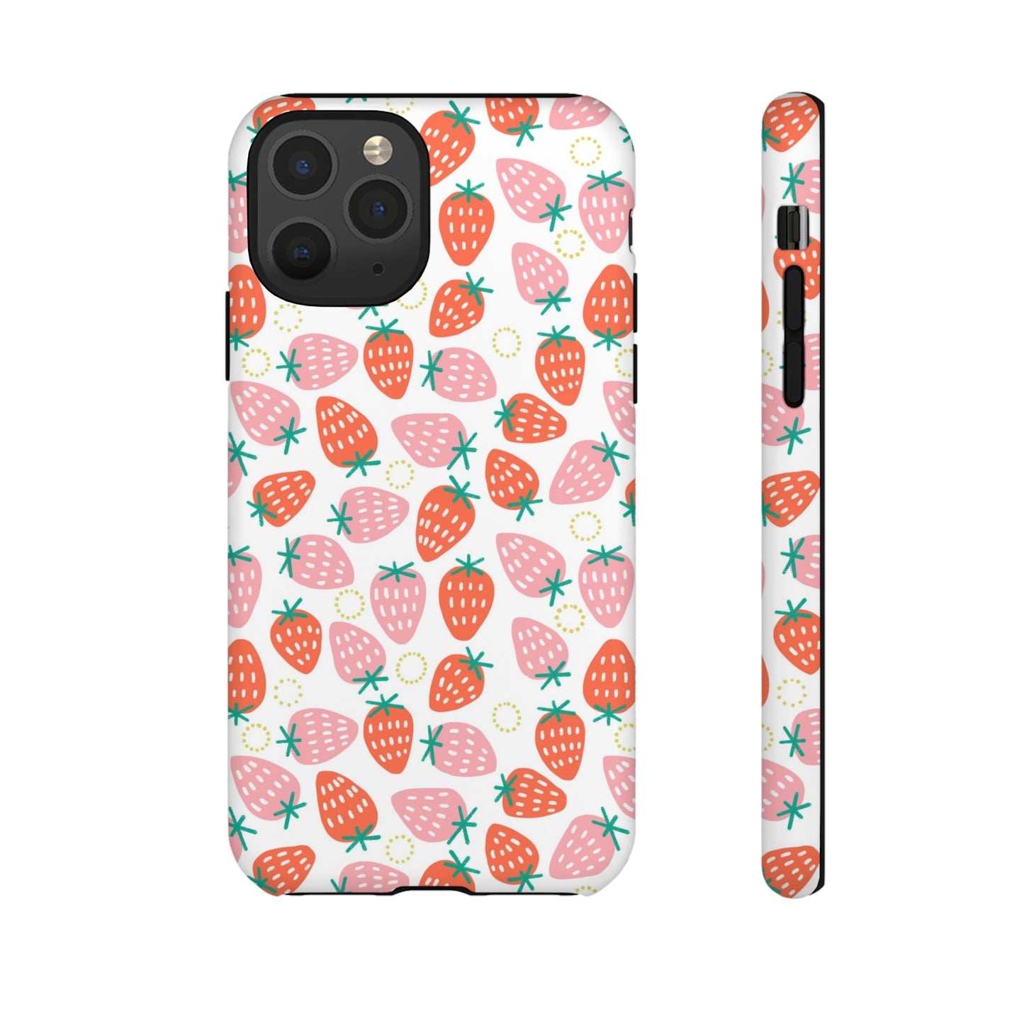 Strawberry Pattern - White - iPhone Case