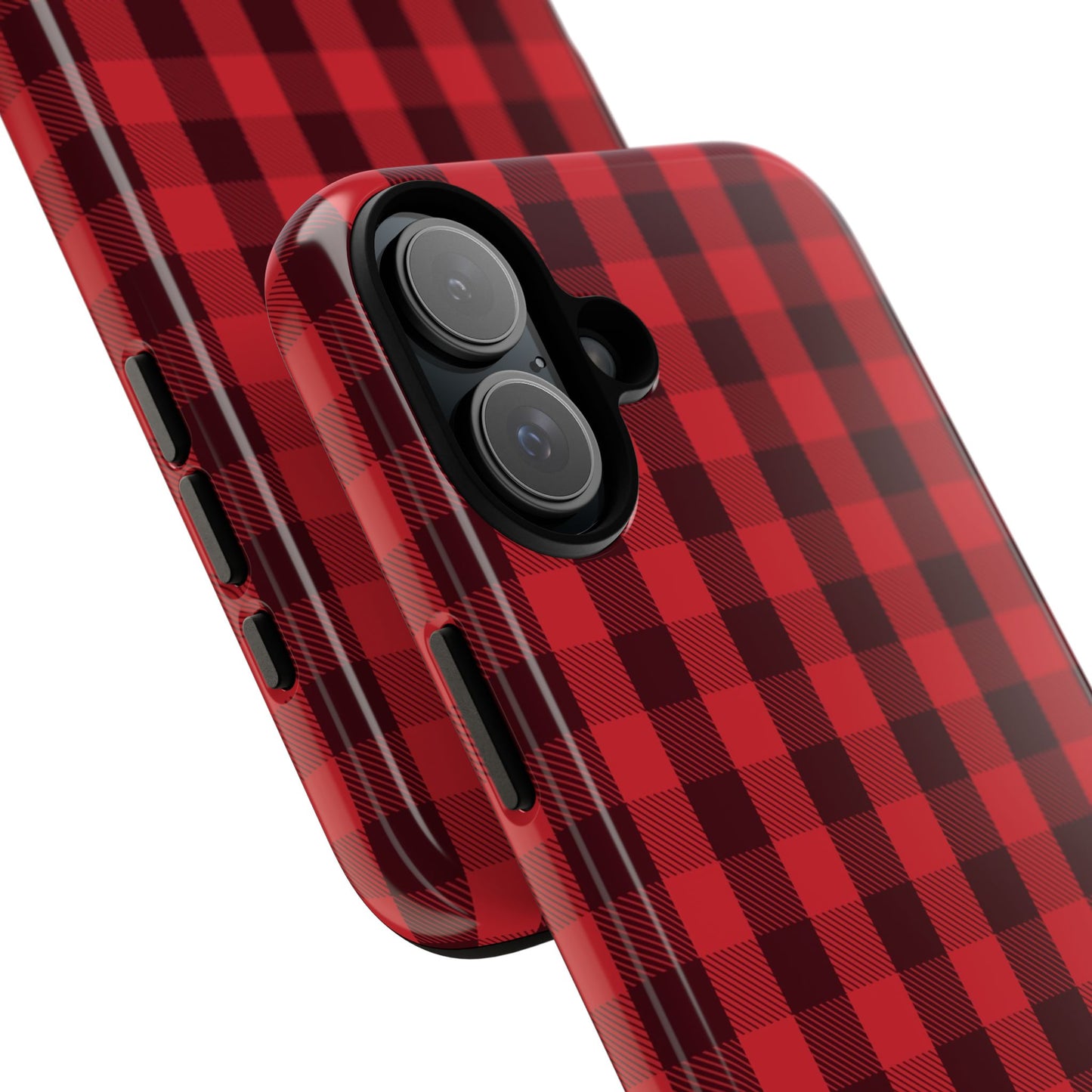 Red Christmas Gingham Pattern - iPhone Case