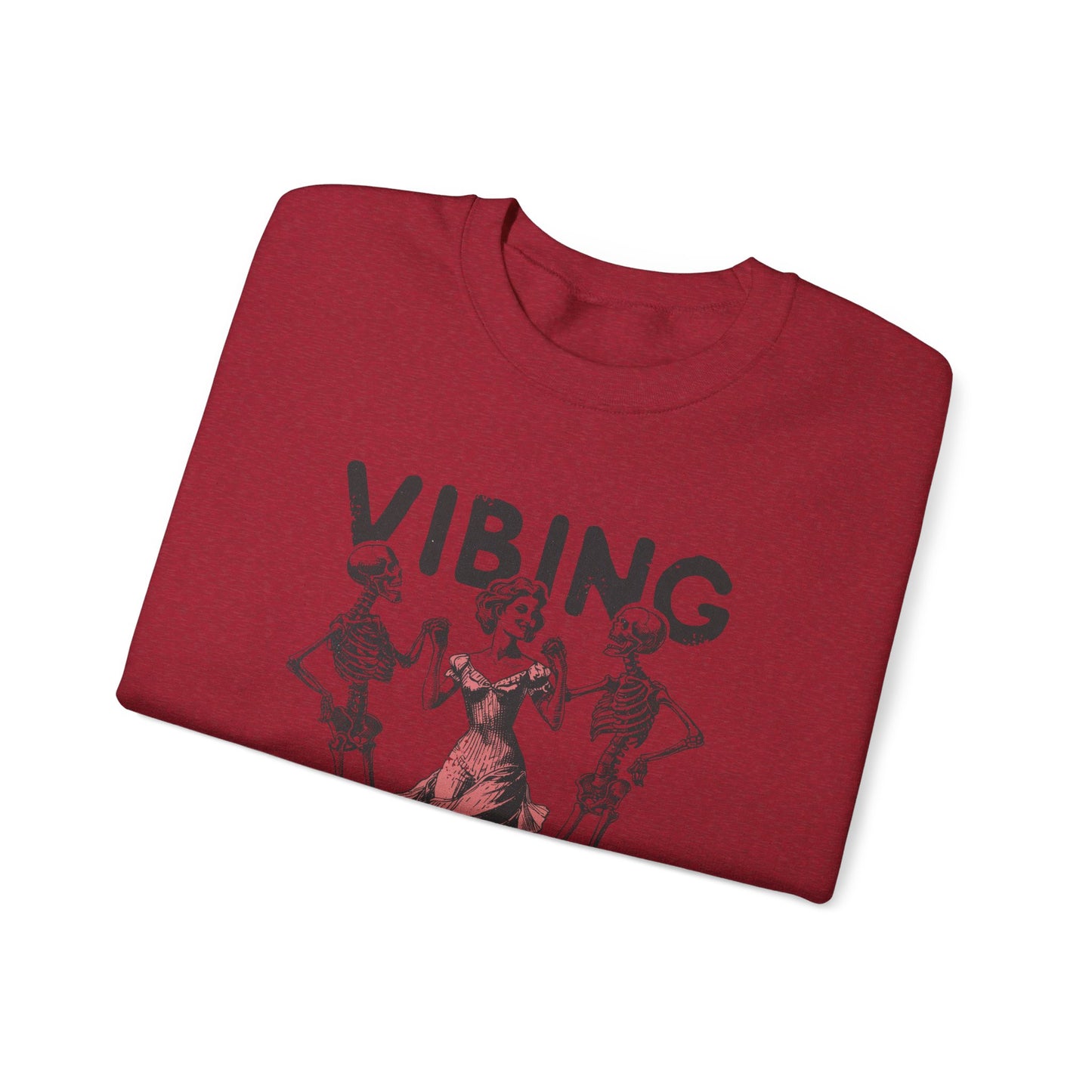 Vibing With My Demons - Vintage Halloween Sweatshirt -Unisex Heavy Blend™ Crewneck Sweatshirt