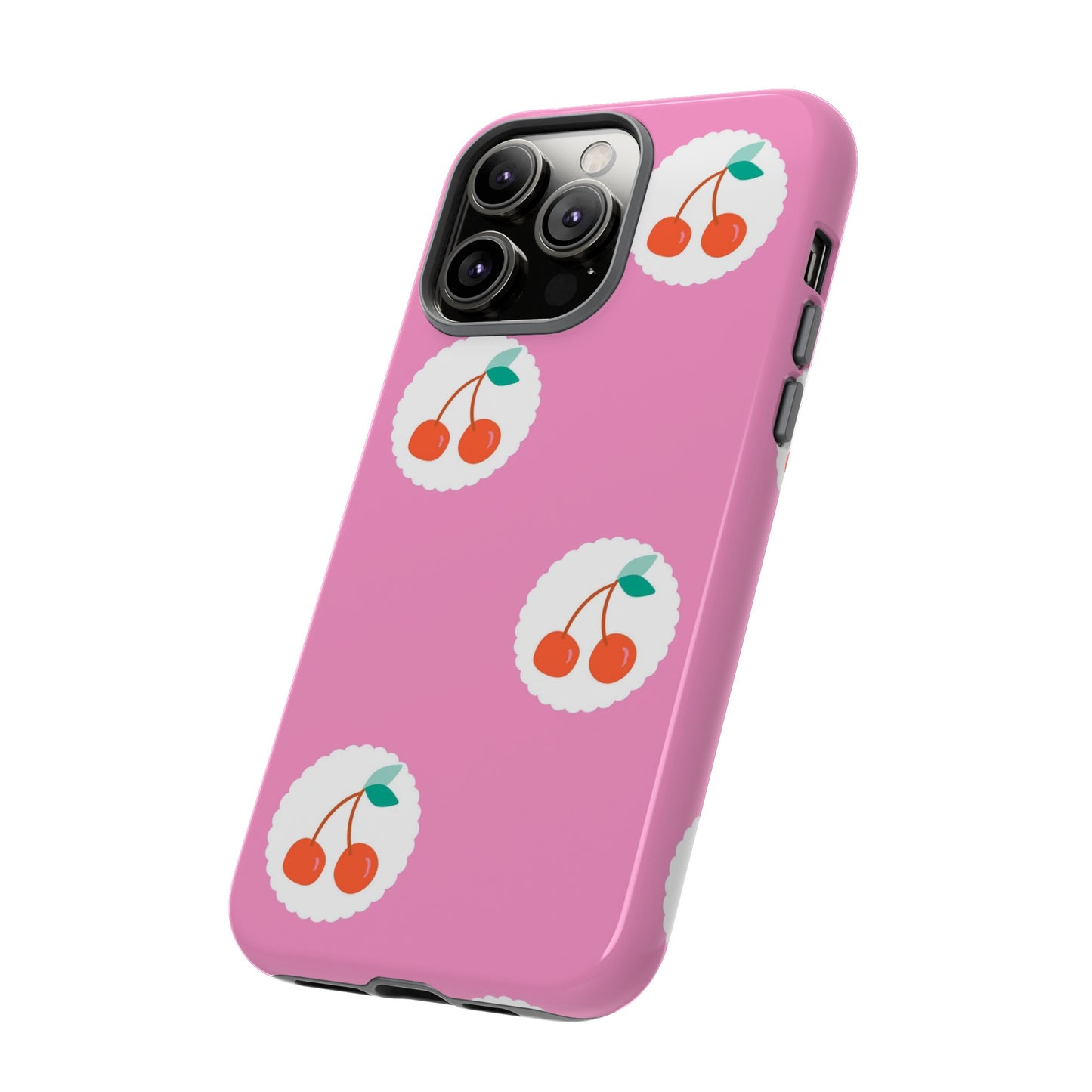 Cherry Circles Pink - iPhone Case