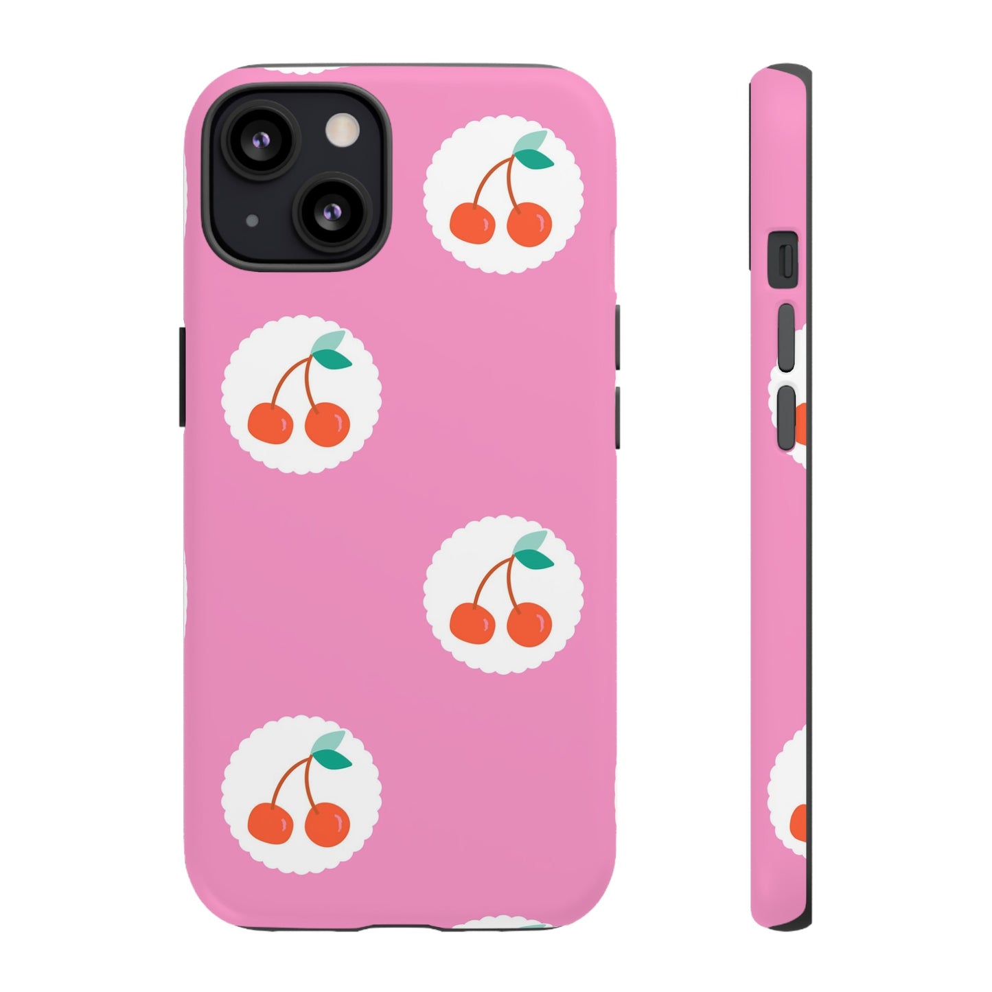 Cherry Circles Pink - iPhone Case