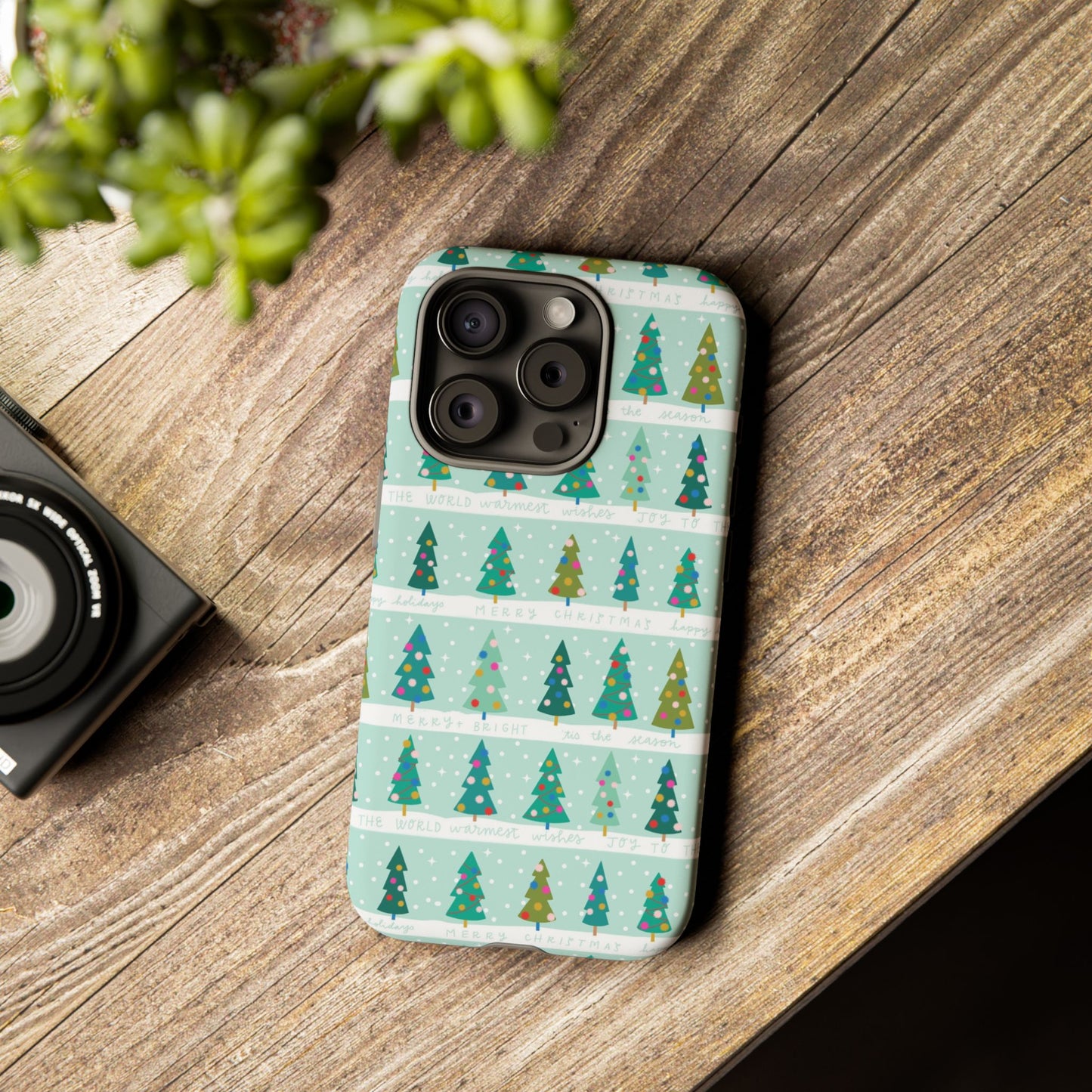 Christmas Trees Row - iPhone Case