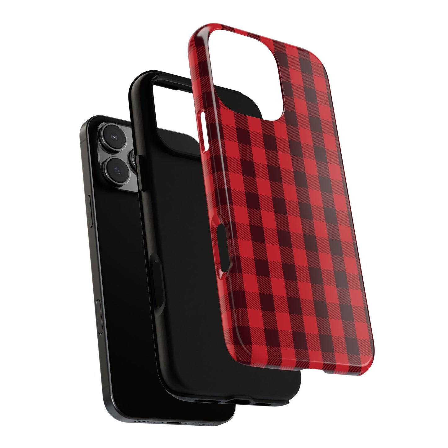 Red Christmas Gingham Pattern - iPhone Case