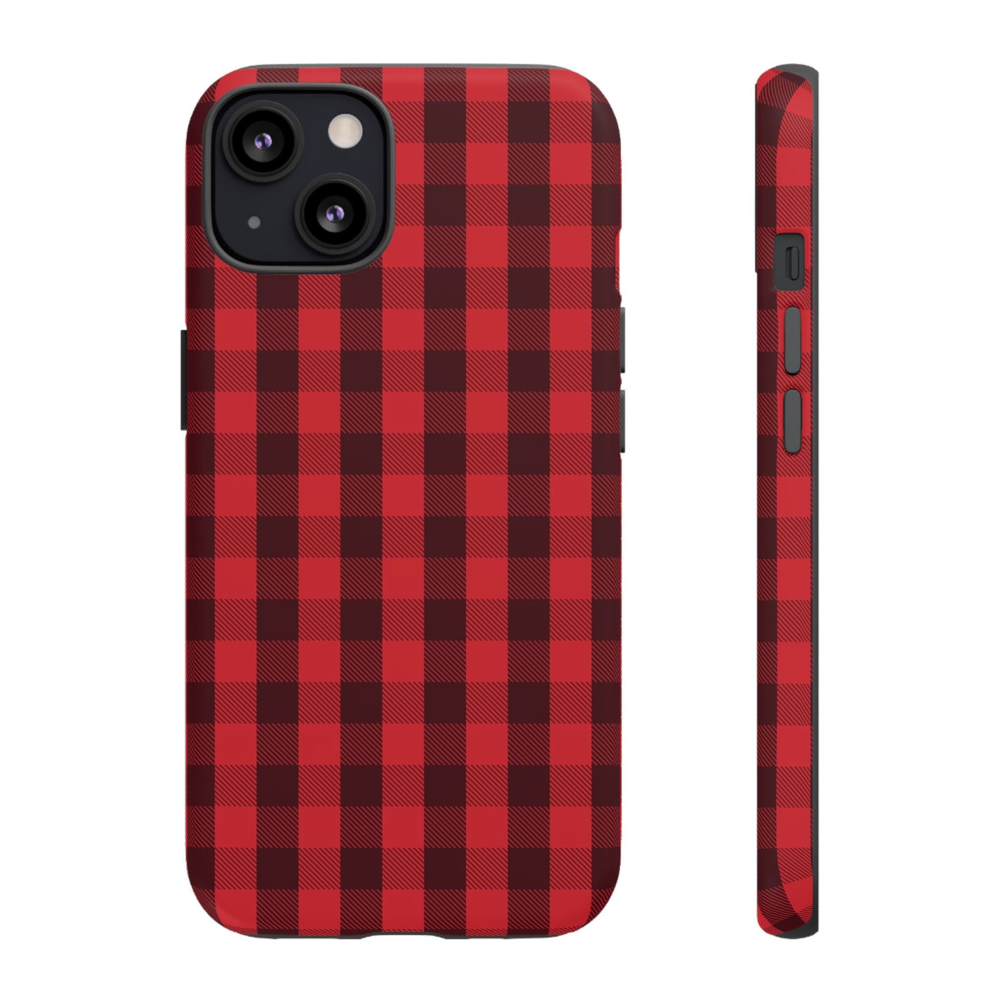 Red Christmas Gingham Pattern - iPhone Case