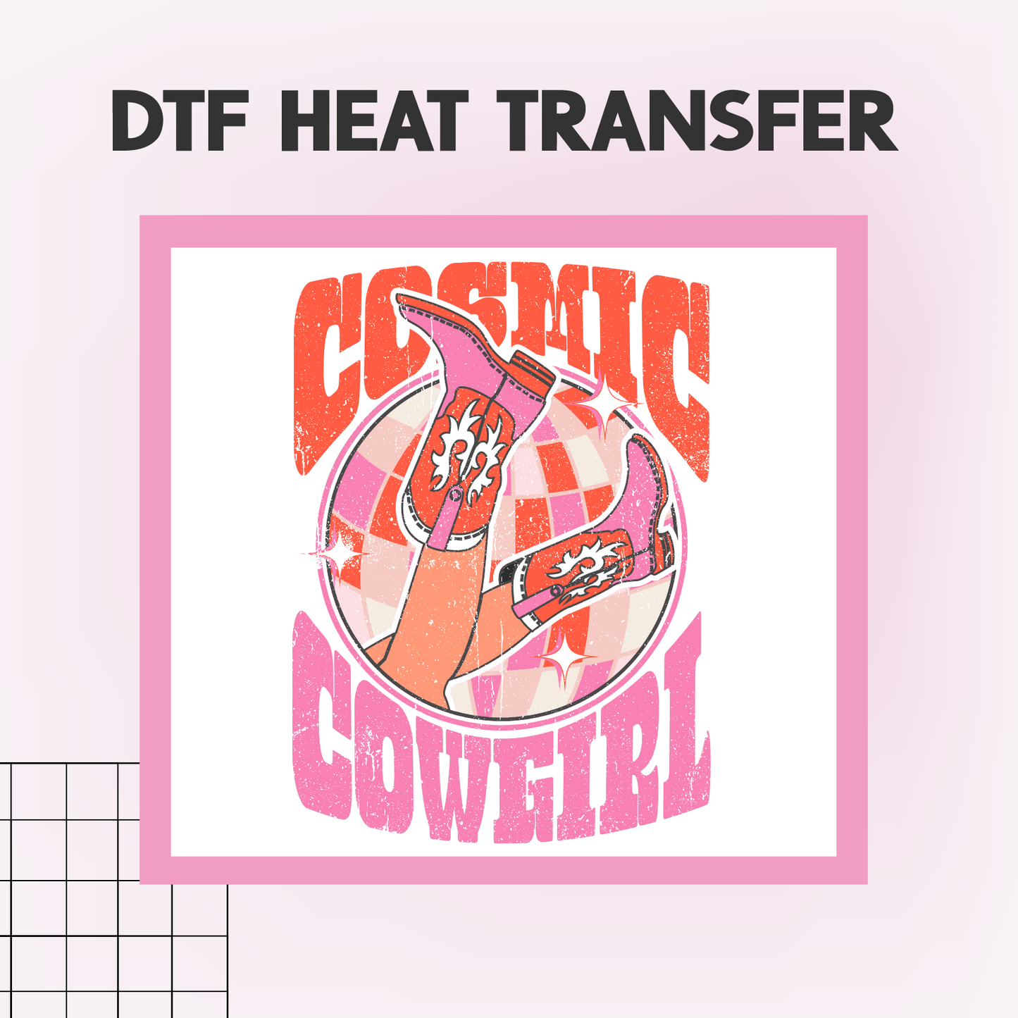 COSMIC COWGIRL (WESTERN) - DTF HEAT TRANSFER